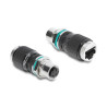 Delock M12 Adapter D-kodiert 4 Pin Buchse zu RJ45 Buchse zum Einbau rund gerade