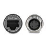 Delock M12 Adapter D-kodiert 4 Pin Buchse zu RJ45 Buchse zum Einbau rund gerade