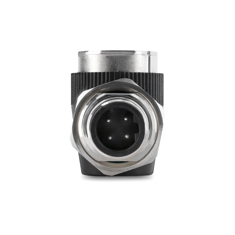 Delock M12 Adapter D-kodiert 4 Pin Stecker zu RJ45 Buchse zum Einbau rund 90° gewinkelt