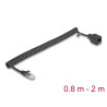 Delock RJ45 Spiralkabel Stecker zu Buchse Cat.5e UTP 0,8 m bis 2 m schwarz