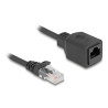 Delock RJ45 Spiralkabel Stecker zu Buchse Cat.5e UTP 0,8 m bis 2 m schwarz
