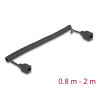 Delock RJ45 Spiralkabel Buchse zu Buchse Cat.5e UTP 0,8 m bis 2 m schwarz