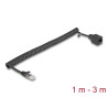 Delock RJ45 Spiralkabel Stecker zu Buchse Cat.5e UTP 1 m bis 3 m schwarz