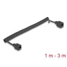 Delock RJ45 Spiralkabel Buchse zu Buchse Cat.5e UTP 1 m bis 3 m schwarz