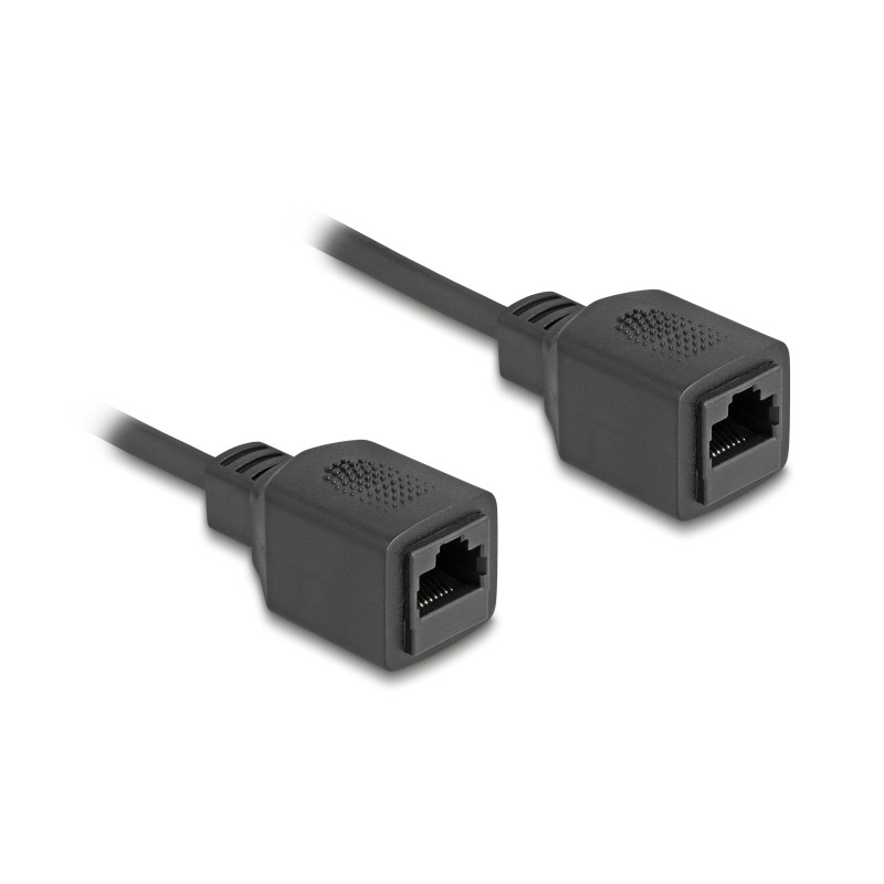 Delock RJ45 Spiralkabel Buchse zu Buchse Cat.5e UTP 1 m bis 3 m schwarz