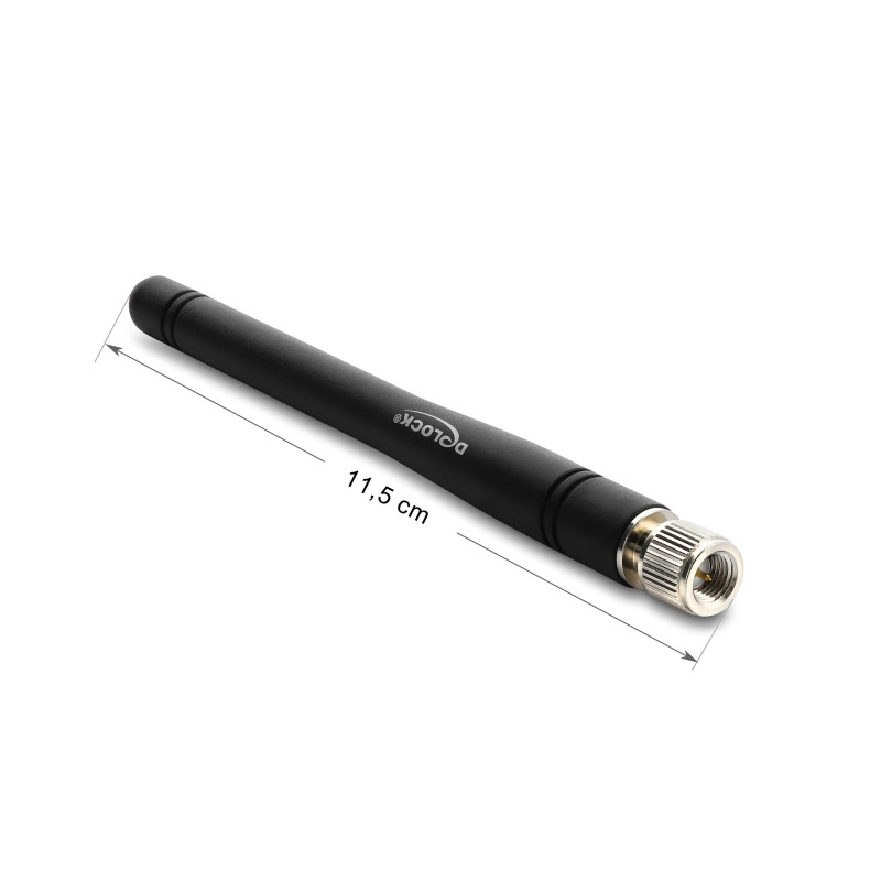 Delock LTE Antenne SMA Stecker 1,0 - 5,23 dBi omnidirektional starr schwarz