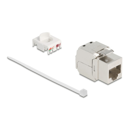Delock Keystone Modul RJ45 Buchse zu LSA Cat.8.1 STP mit Metall Latch werkzeugfrei