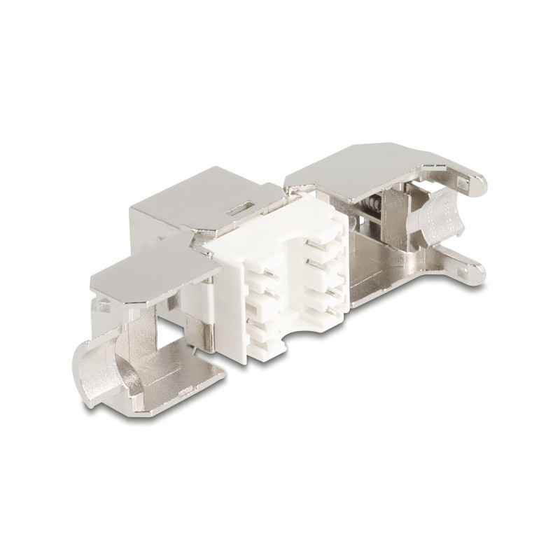 Delock Keystone Modul RJ45 Buchse zu LSA Cat.8.1 STP mit Metall Latch werkzeugfrei