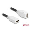 Delock Keystone Modul Kabel HDMI Buchse zu Buchse 8K 60 Hz 20 cm weiß