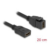 Delock Keystone Modul Kabel HDMI Buchse zu Buchse 8K 60 Hz 20 cm schwarz