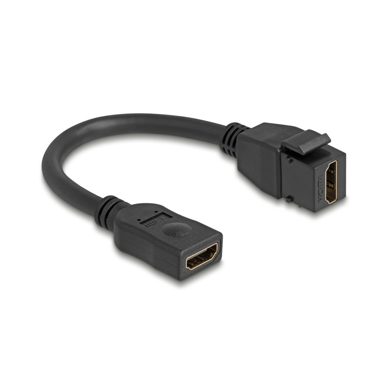 Delock Keystone Modul Kabel HDMI Buchse zu Buchse 8K 60 Hz 20 cm schwarz