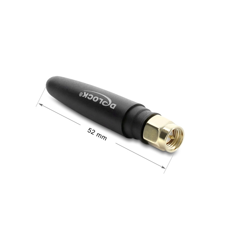Delock LTE Antenne SMA Stecker 1,82 dBi omnidirektional starr schwarz