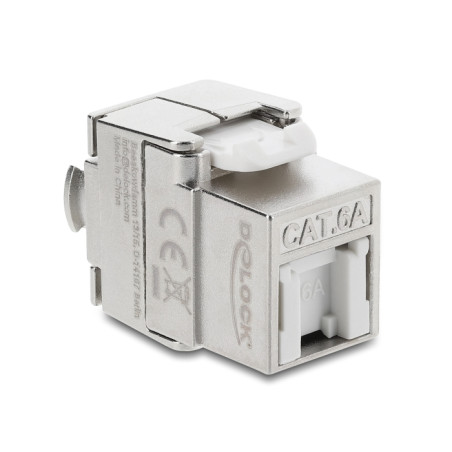 Delock Keystone Modul RJ45 Buchse zu LSA Cat.6A geschirmt werkzeugfrei mit Staubschutzklappe