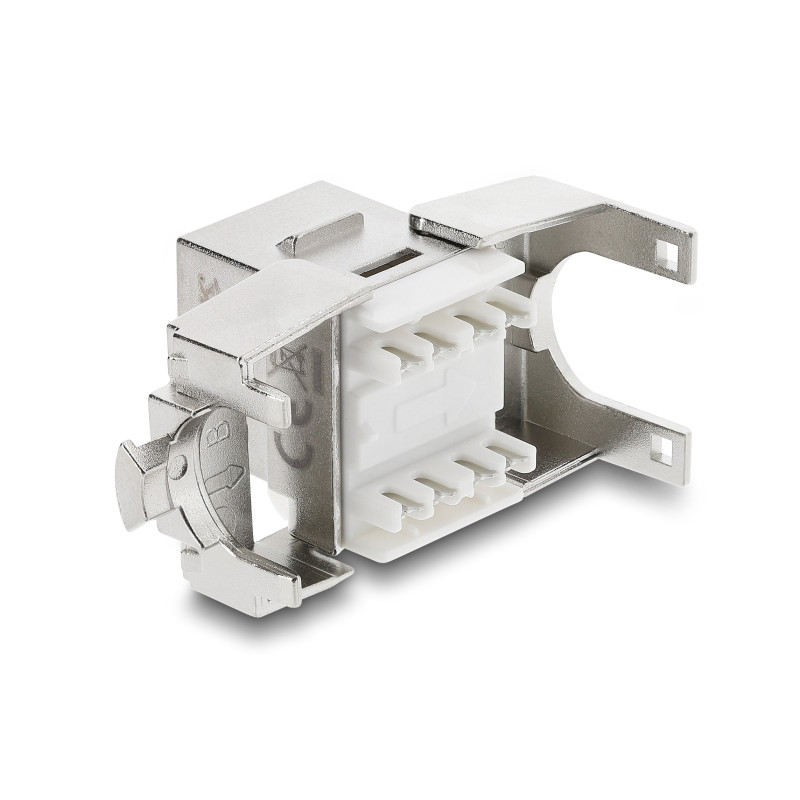 Delock Keystone Modul RJ45 Buchse zu LSA Cat.6A geschirmt werkzeugfrei mit Staubschutzklappe