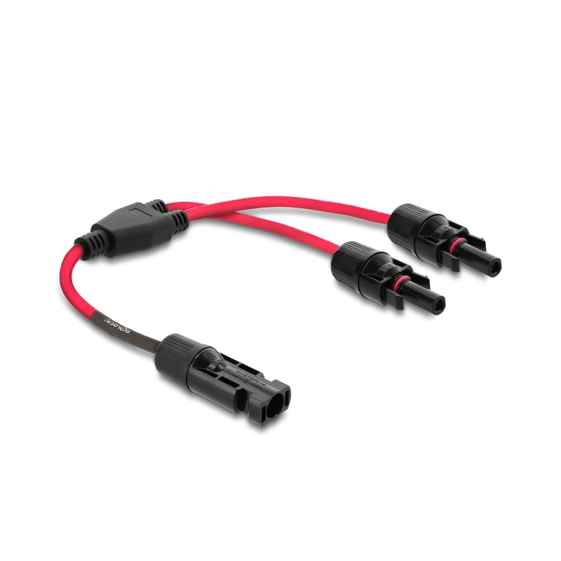 Delock DL4 Solar Splitter Kabel 1 x Stecker zu 2 x Buchse 30 cm rot