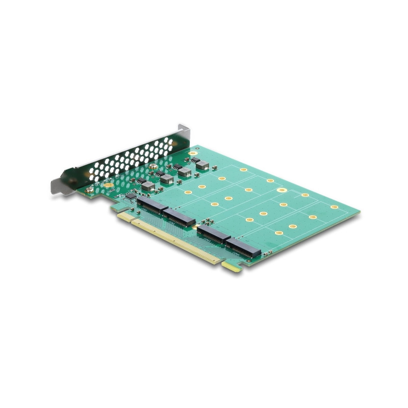Delock PCI Express 5.0 x16 Karte zu 4 x intern NVMe M.2 Key M mit Kühlkörper - Bifurcation
