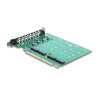 Delock PCI Express 5.0 x16 Karte zu 4 x intern NVMe M.2 Key M mit Kühlkörper - Bifurcation