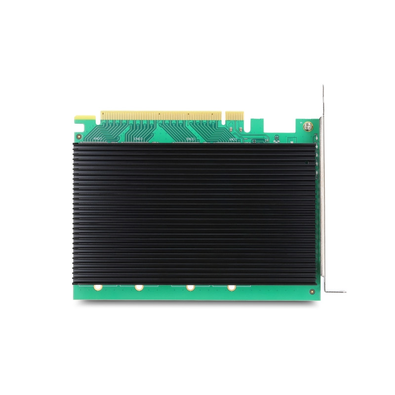 Delock PCI Express 5.0 x16 Karte zu 4 x intern NVMe M.2 Key M mit Kühlkörper - Bifurcation