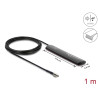 Delock LTE Antenne TS9 Stecker 1,5 dBi omnidirektional starr mit Anschlusskabel RG-174 1 m Klebemontage outdoor schwarz