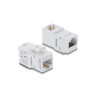 Delock Keystone Modul Kupplung RJ45 Buchse zu Buchse Cat.6A 90° gewinkelt Kunststoff UTP weiß