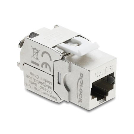 Delock Keystone Modul RJ45 Buchse zu LSA Cat.8.1 geschirmt werkzeugfrei