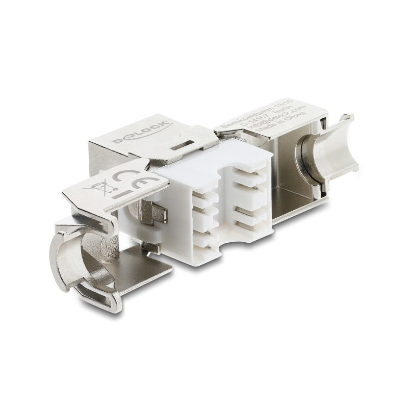 Delock Keystone Modul RJ45 Buchse zu LSA Cat.8.1 geschirmt werkzeugfrei