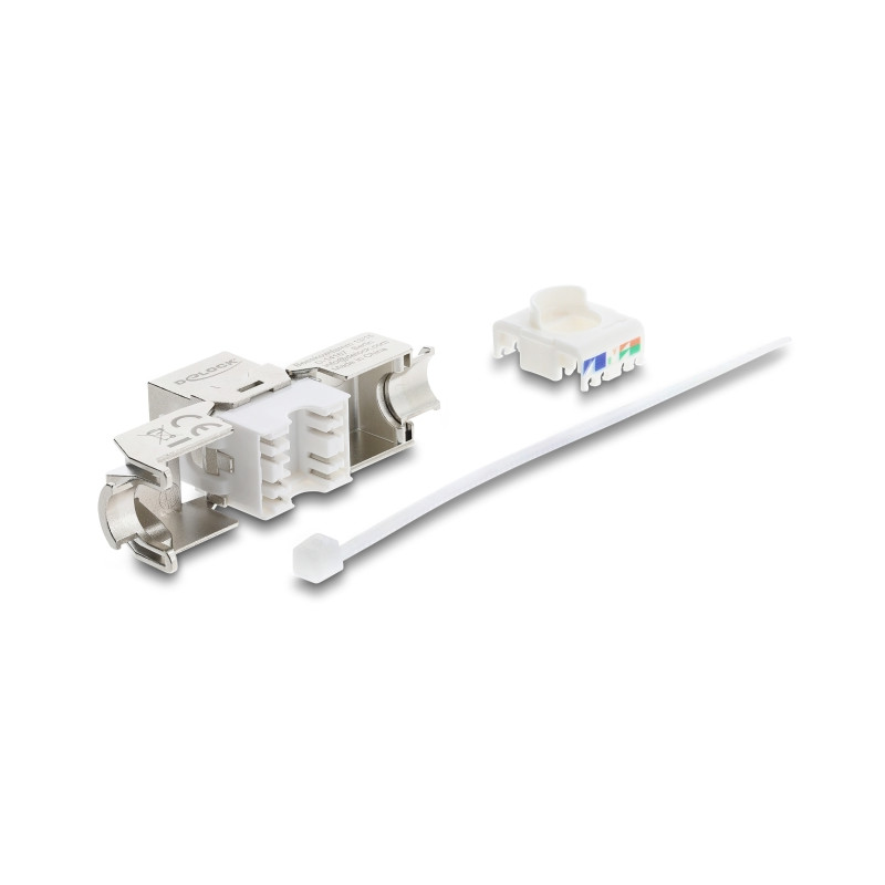 Delock Keystone Modul RJ45 Buchse zu LSA Cat.8.1 geschirmt werkzeugfrei