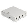 Delock LWL Wandbox für 4 x SC Simplex oder LC Duplex Adapter Metallgehäuse