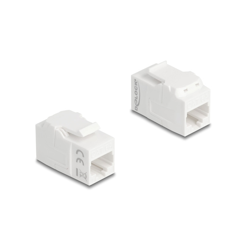 Delock Keystone Modul Kupplung RJ45 Buchse zu RJ45 Buchse UTP Cat.6A weiß