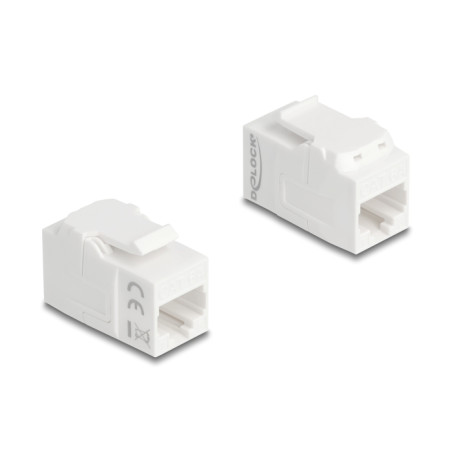Delock Keystone Modul Kupplung RJ45 Buchse zu RJ45 Buchse UTP Cat.6A weiß