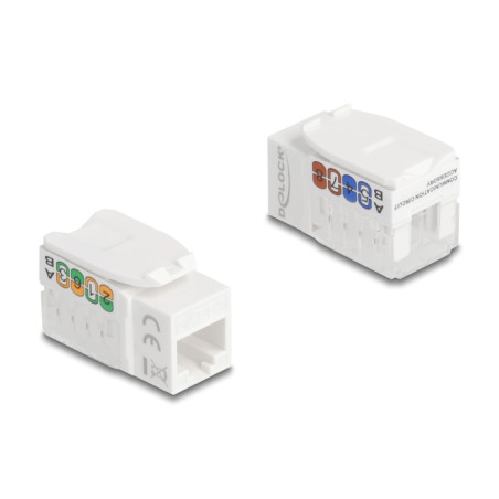Delock Keystone Modul RJ45 Buchse zu LSA Cat.6A UTP 90° werkzeugfrei