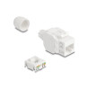 Delock Keystone Modul RJ45 Buchse zu LSA Cat.6A UTP 180° werkzeugfrei mit Kabelverschraubung