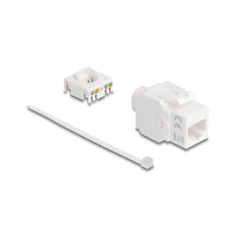 Delock Keystone Modul RJ45 Buchse zu LSA Cat.6A UTP 180° werkzeugfrei
