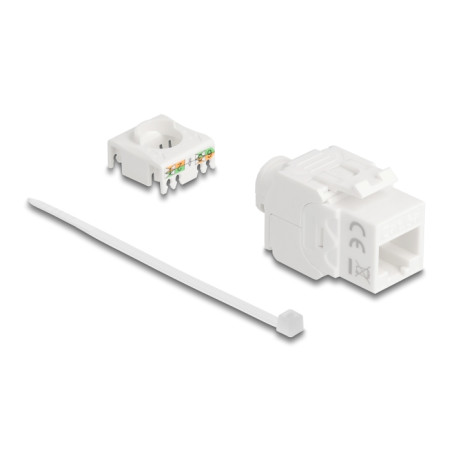 Delock Keystone Modul RJ45 Buchse zu LSA Cat.6A UTP 180° werkzeugfrei