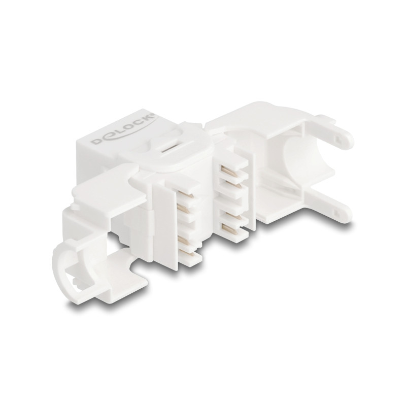 Delock Keystone Modul RJ45 Buchse zu LSA Cat.6A UTP 180° werkzeugfrei