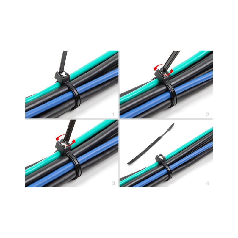 Delock Kabelbinder selbstschneidend L 370 x B 4,8 mm 50 Stück schwarz