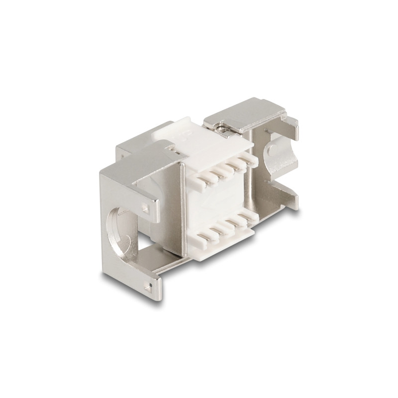 Delock Keystone Modul Slim RJ45 Buchse zu LSA Cat.6A geschirmt 180° werkzeugfrei