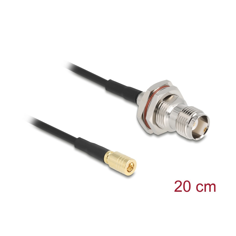 Delock Antennenkabel TNC Buchse zu SMB Stecker RG-174 20 cm