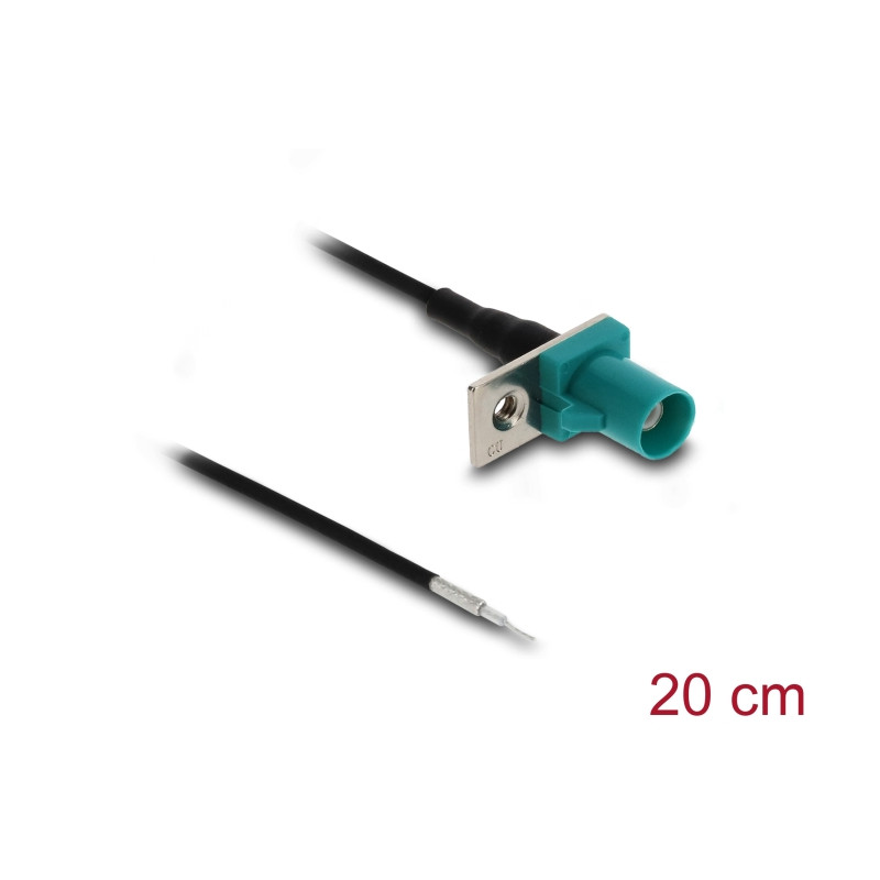Delock Antennenkabel FAKRA Z Stecker zu offenen Kabelenden 1,13 - 20 cm 1 vorgestanztes Loch