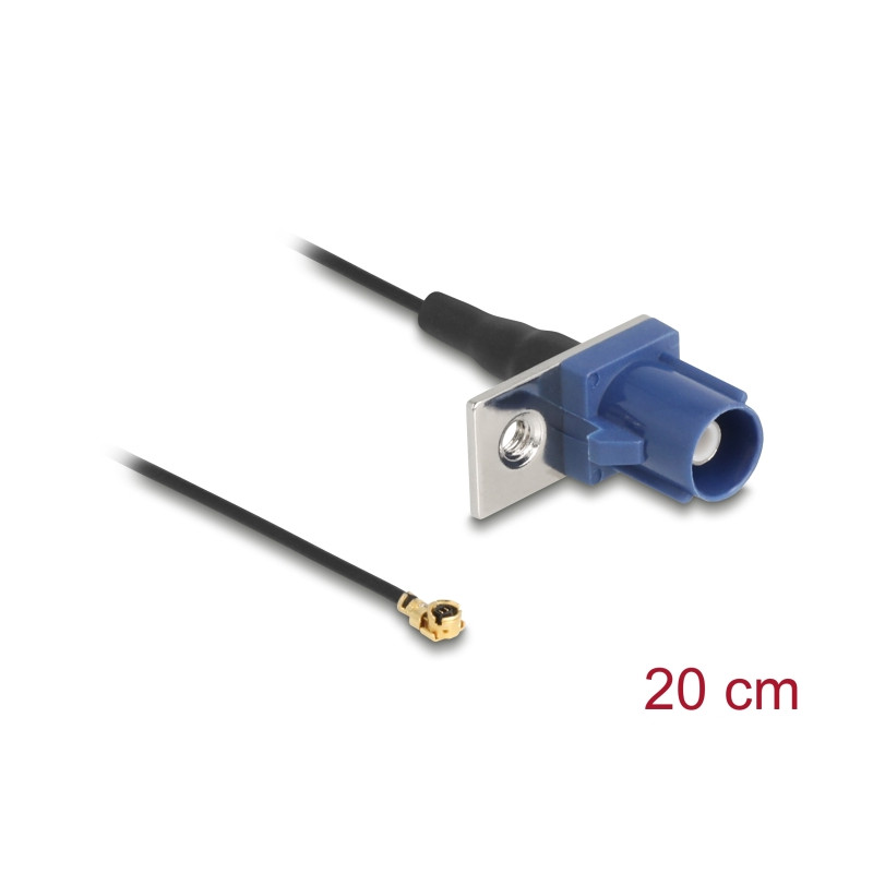 Delock Antennenkabel FAKRA C Stecker zu MHF® I Stecker 1,13 - 20 cm 1 vorgestanztes Loch