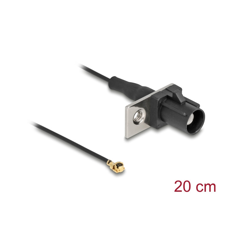 Delock Antennenkabel FAKRA A Stecker zu MHF® I Stecker 1,13 - 20 cm 1 vorgestanztes Loch