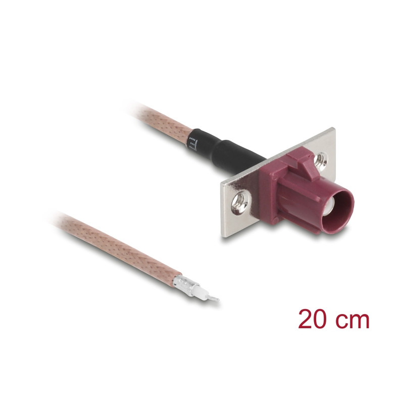 Delock Antennenkabel FAKRA D Buchse zu offenen Kabelenden RG-316 20 cm 2 vorgestanzte Löcher