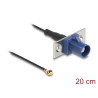 Delock Antennenkabel FAKRA C Stecker zu MHF® I Stecker 1,13 - 20 cm 2 vorgestanzte Löcher