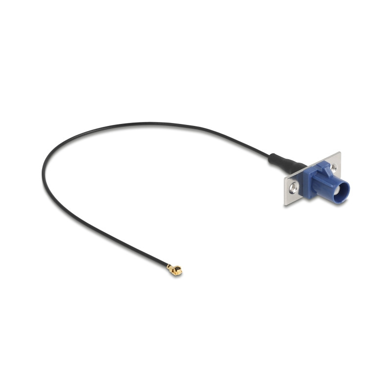 Delock Antennenkabel FAKRA C Stecker zu MHF® I Stecker 1,13 - 20 cm 2 vorgestanzte Löcher
