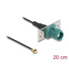 Delock Antennenkabel FAKRA Z Stecker zu MHF® I Stecker 1,13 - 20 cm 2 vorgestanzte Löcher