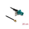 Delock Antennenkabel FAKRA Z Stecker zu MHF® I Stecker 1,13 - 20 cm 2 vorgestanztes Loch