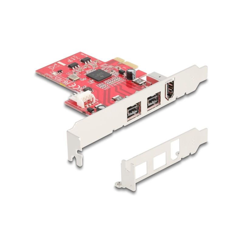 Delock PCI Express x1 Karte zu 2 x extern FireWire B + 1 x extern FireWire A - Low Profile Formfaktor