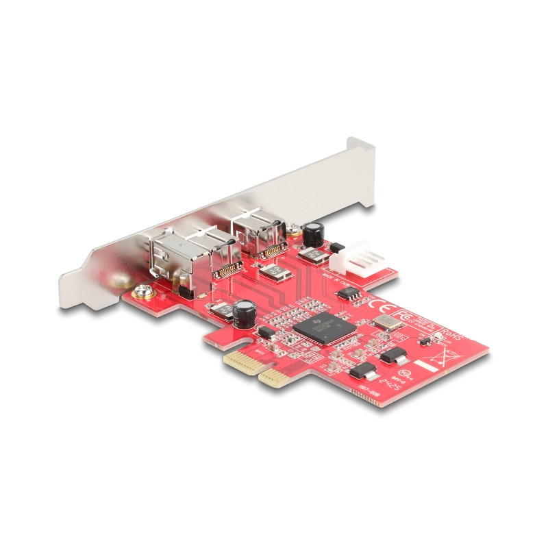 Delock PCI Express x1 Karte zu 2 x extern FireWire B + 1 x extern FireWire A - Low Profile Formfaktor