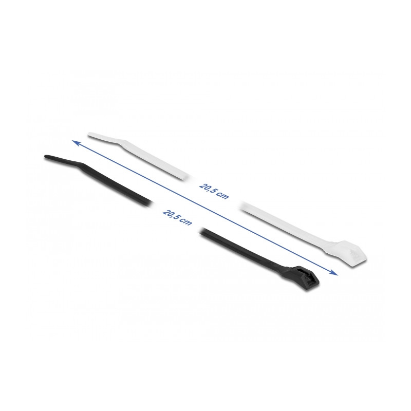 Delock Kabelbinder mit flachem Kopf L 205 x B 2,5 mm 100 Stück