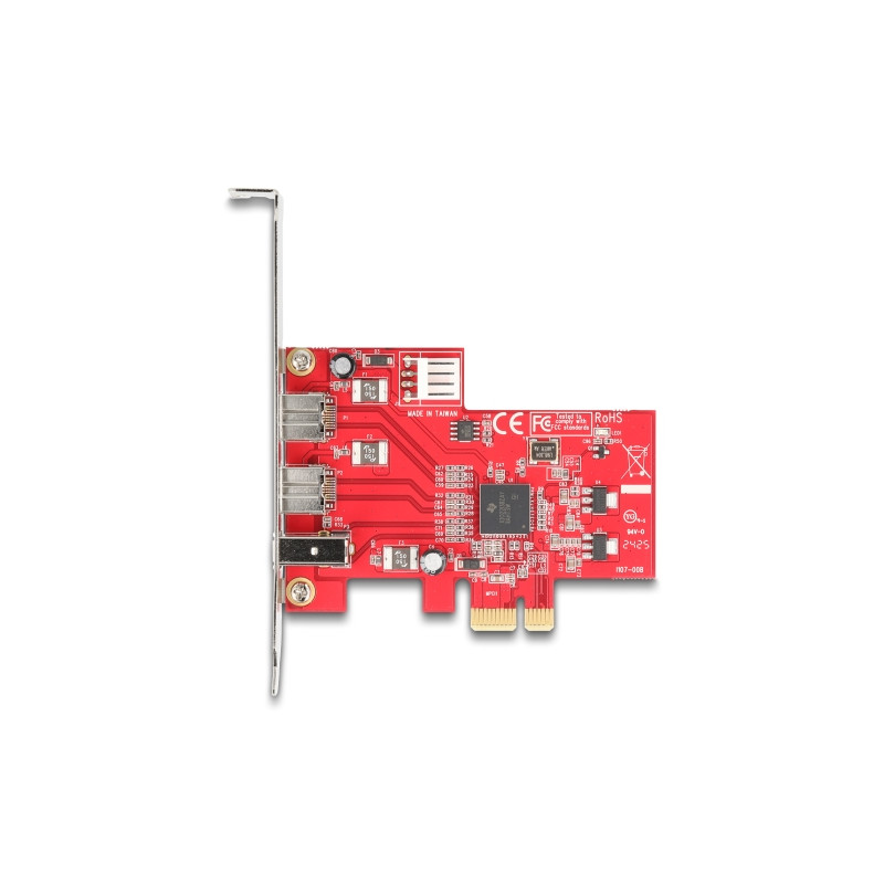 Delock PCI Express x1 Karte zu 2 x extern FireWire B + 1 x extern FireWire A - Low Profile Formfaktor